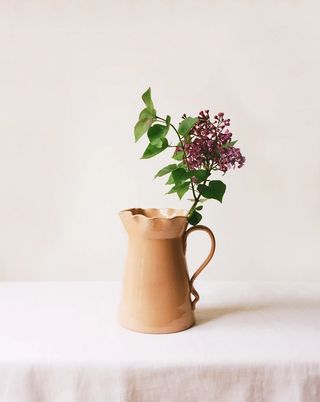 Beige scallop edge jug