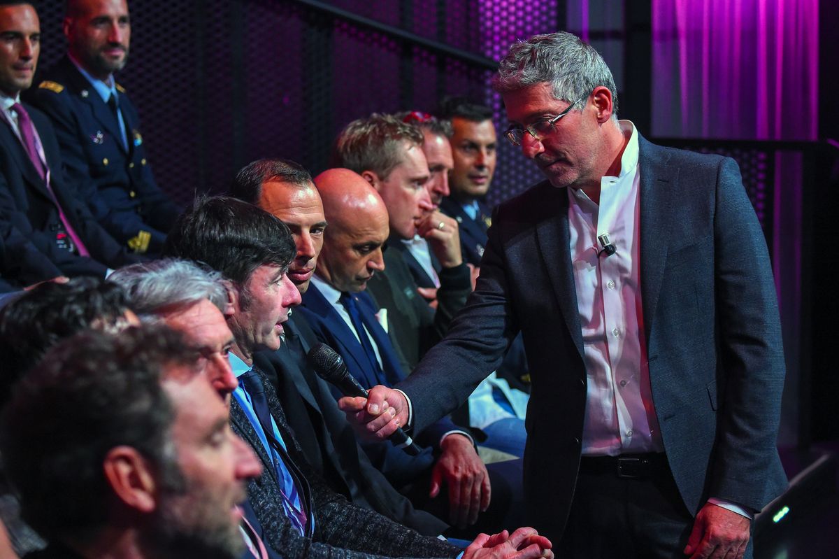 Gianni Bugno at the 2020 Giro d'Italia route presentation in Milan