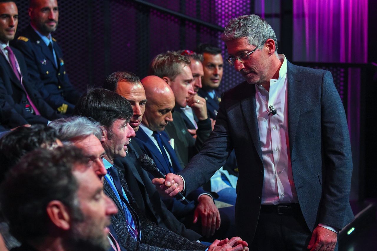 Gianni Bugno at the 2020 Giro d'Italia route presentation in Milan