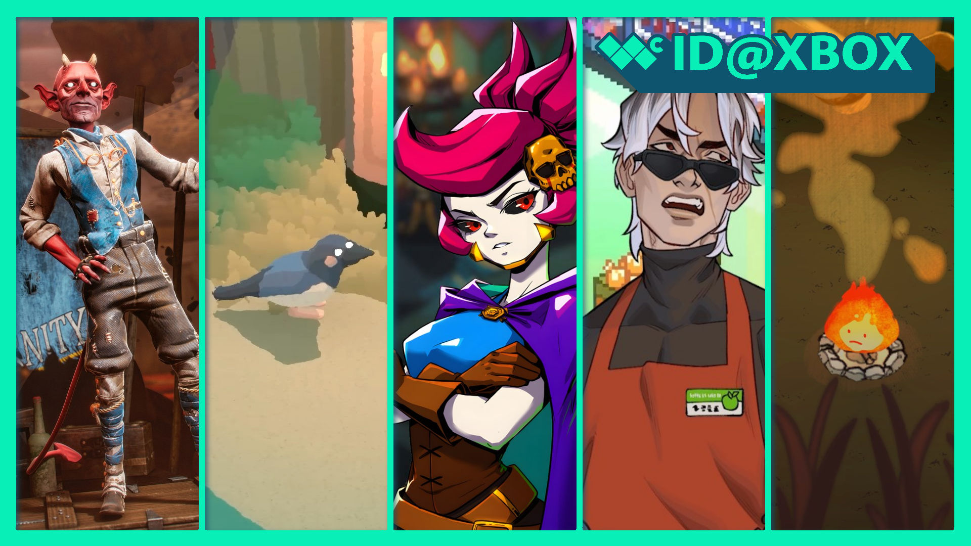 ID@Xbox games showcased during Summer Game Fest and the Xbox Games Showcase, including Magicians: The Devil's Deal, Bad Magpie, Grim Trials, Grave Seasons, and Cozy Grove: Camp Spirit.