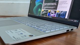 The Asus Vivobook S15 CoPilot+ PC on the ITPro background