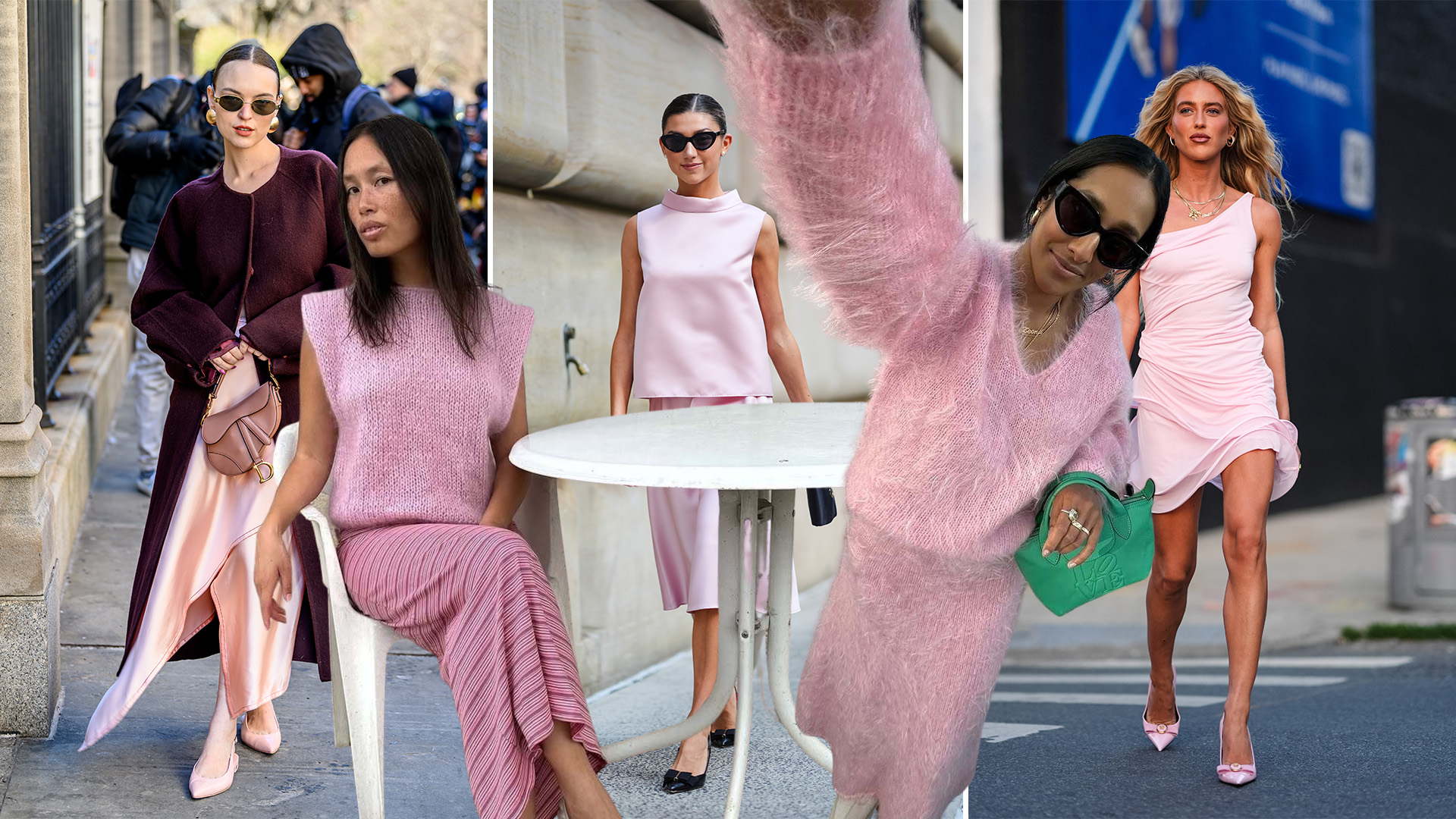 Women wearing pink clothing.