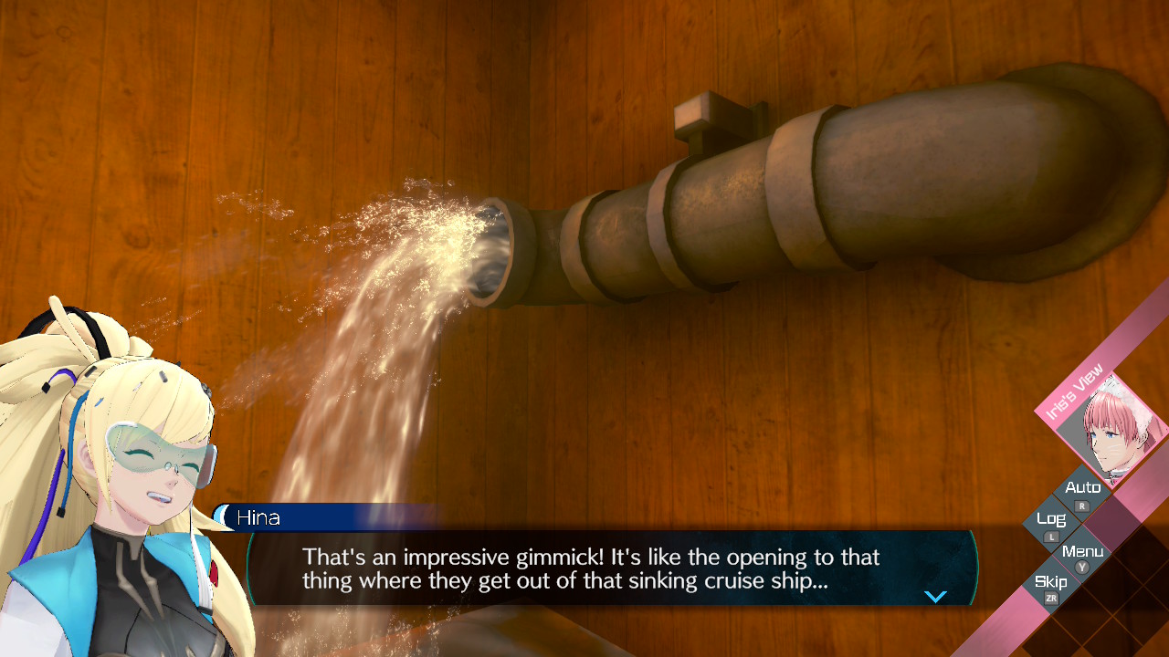 Hina compares a puzzle in No Sleep for Kaname Date - From AI: The Somnium Files with one in 999