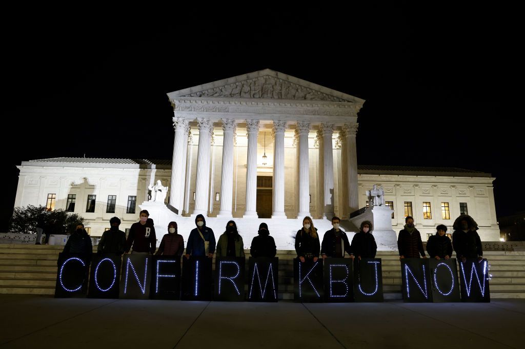 Protesters calling for Brown&amp;#039;s confirmation.