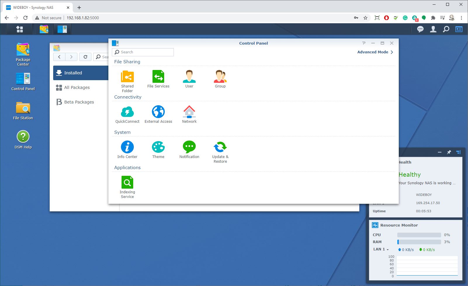 Synology DSM interface