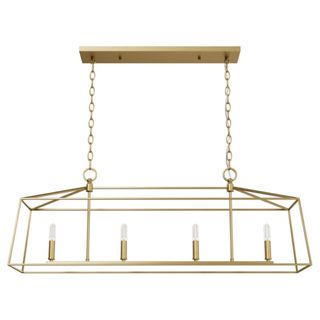 4 light bar pendant light in gold effect finish 