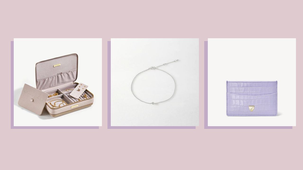 A composite image of three of the best Mother&#039;s Day gift ideas on a pink background.