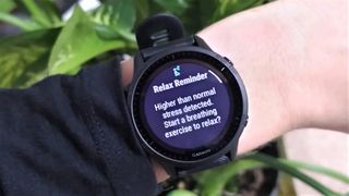 Stress alert on Garmin Forerunner 955 watch