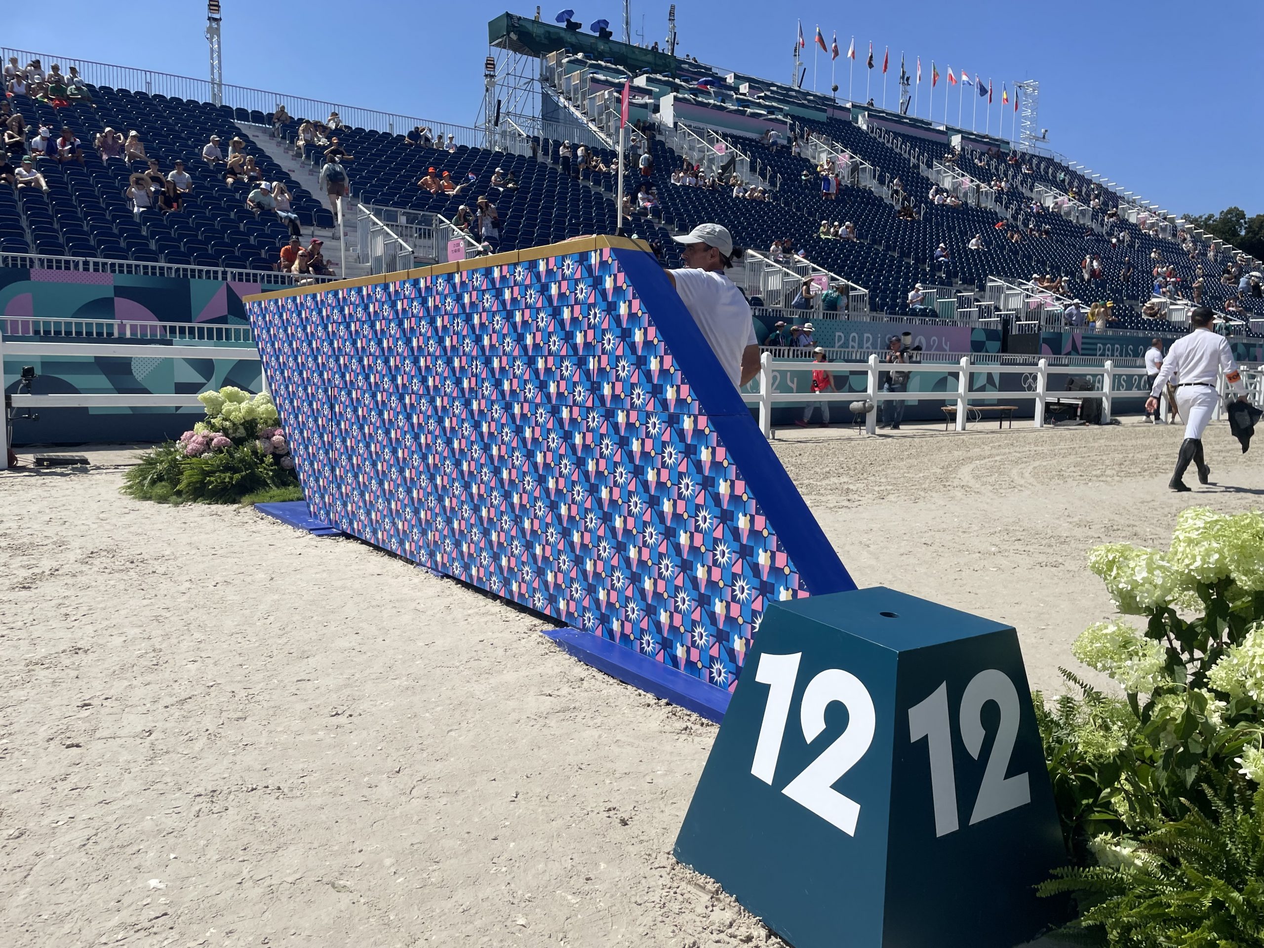 Fence 12 of the Paris Olympic showjumping individual qualifier.