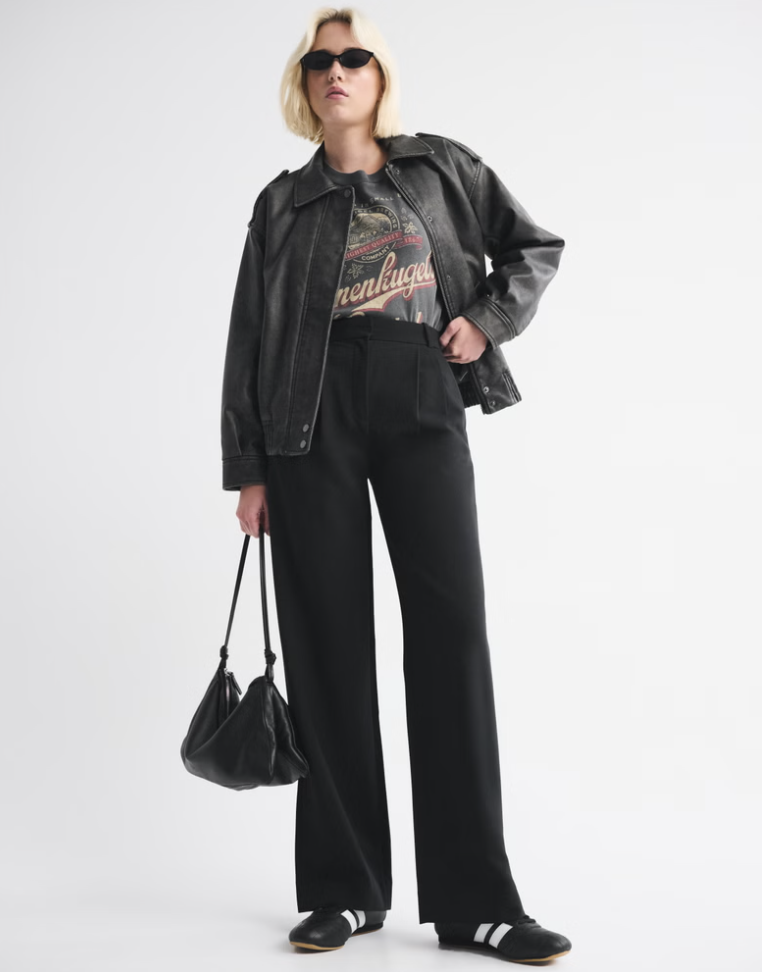 abercrombie, A&F Sloane Tailored Wide Leg Pant