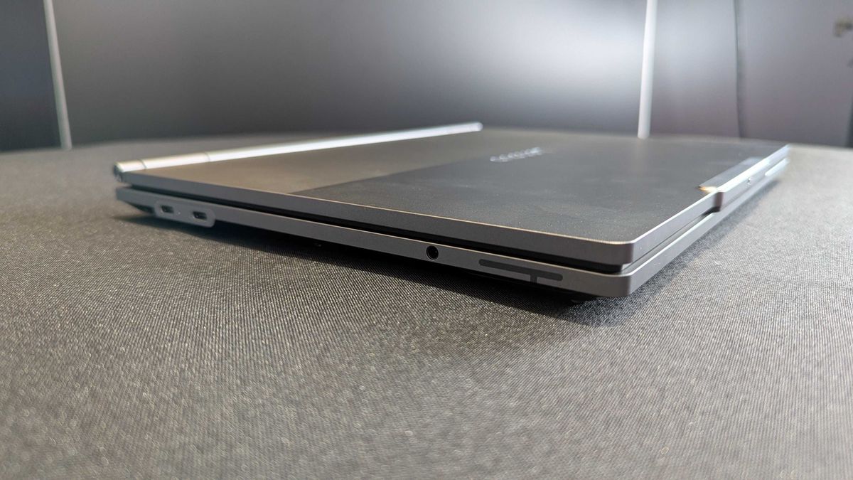 Lenovo ThinkBook Plus (Gen 6) laptop sample on display at CES 2025.