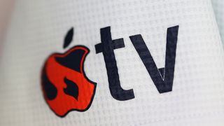 The Apple TV logo on an MLS shirt