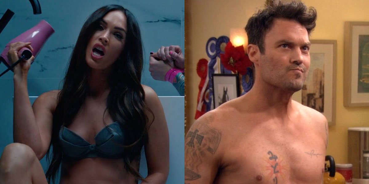 Megan Fox in music video and Brian Austin Green in Anger Management