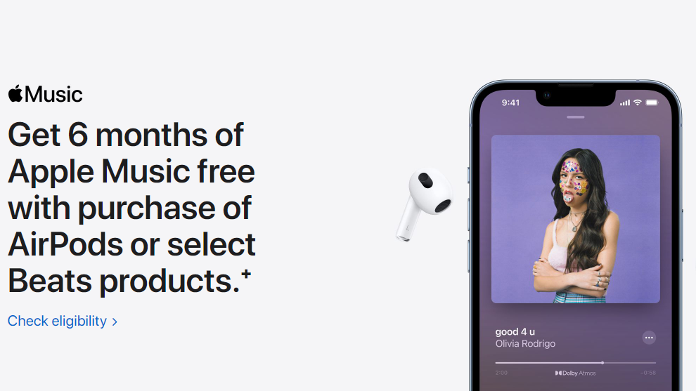 Apple Music six-month trial