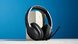 A black Belkin SoundForm Adapt wireless headset