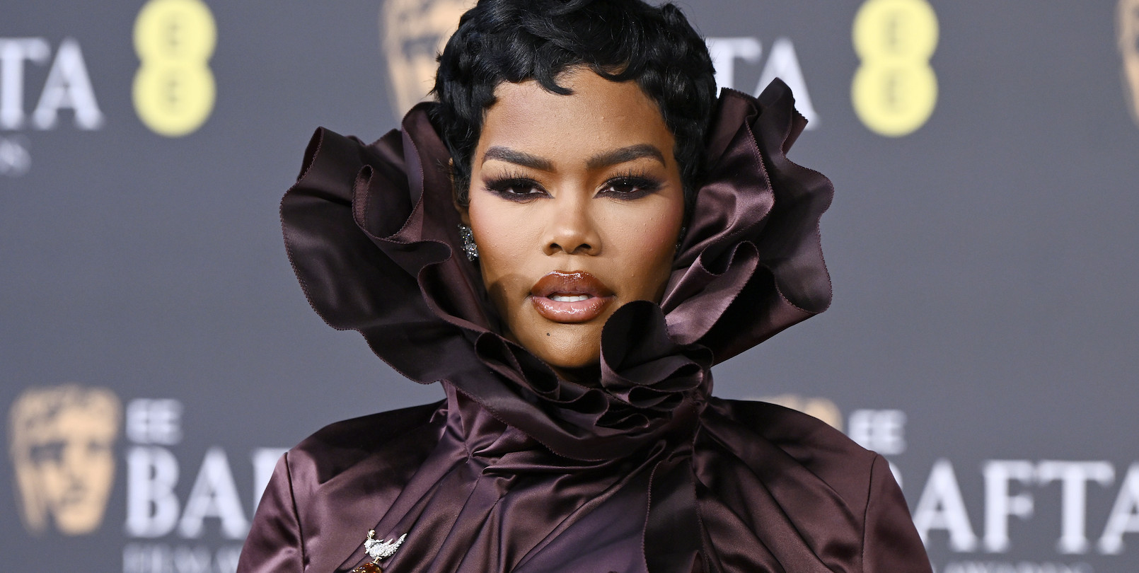 Teyana Taylor attends the 2026 EE BAFTA Film Awards at The Royal Festival Hall on February 22, 2026 in London, England. 