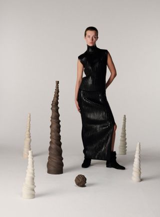 Fall fashion vases story featuring models and vases side by side