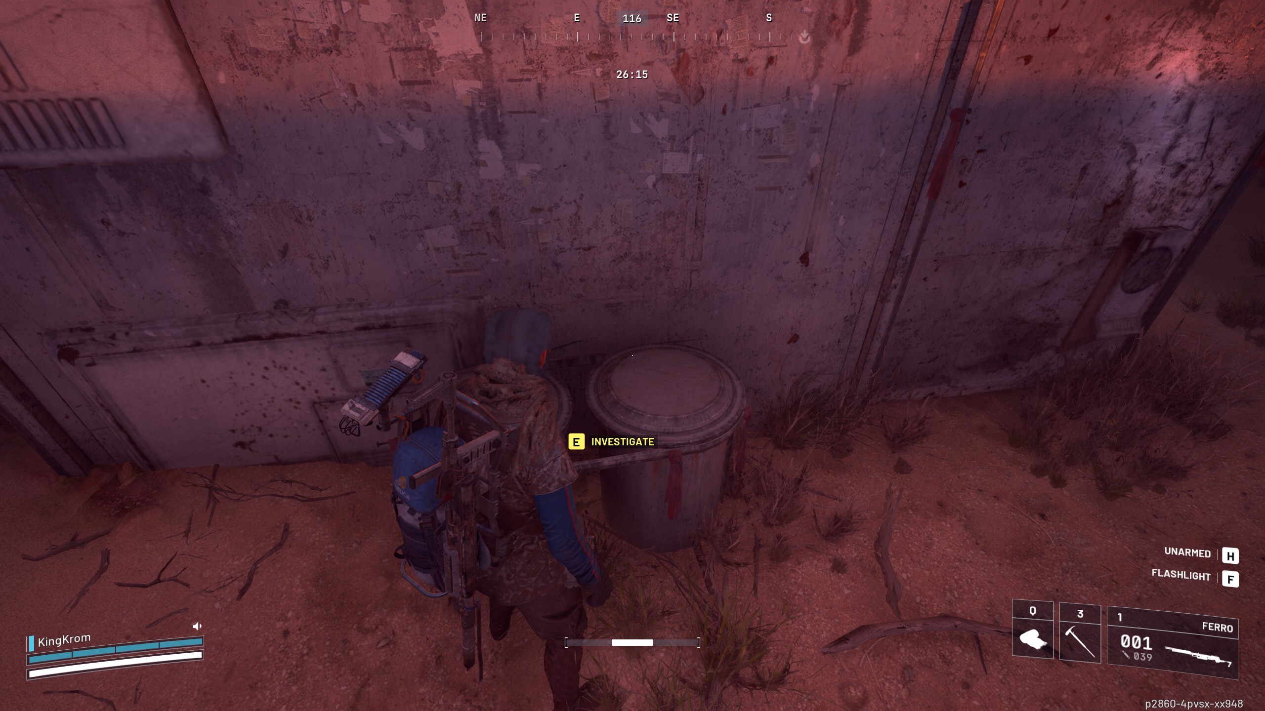 Arc Raiders Market Correction: A player looking at the Marano Station cache, shadowed by a building.