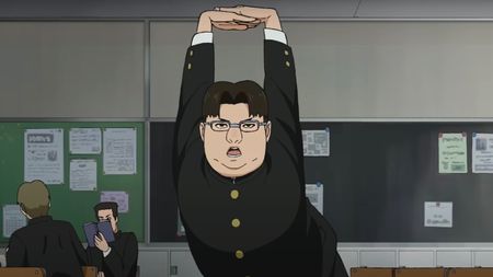 Kinta hits his iconic "10 gallon wiener" pose from the Dan Da Dan manga