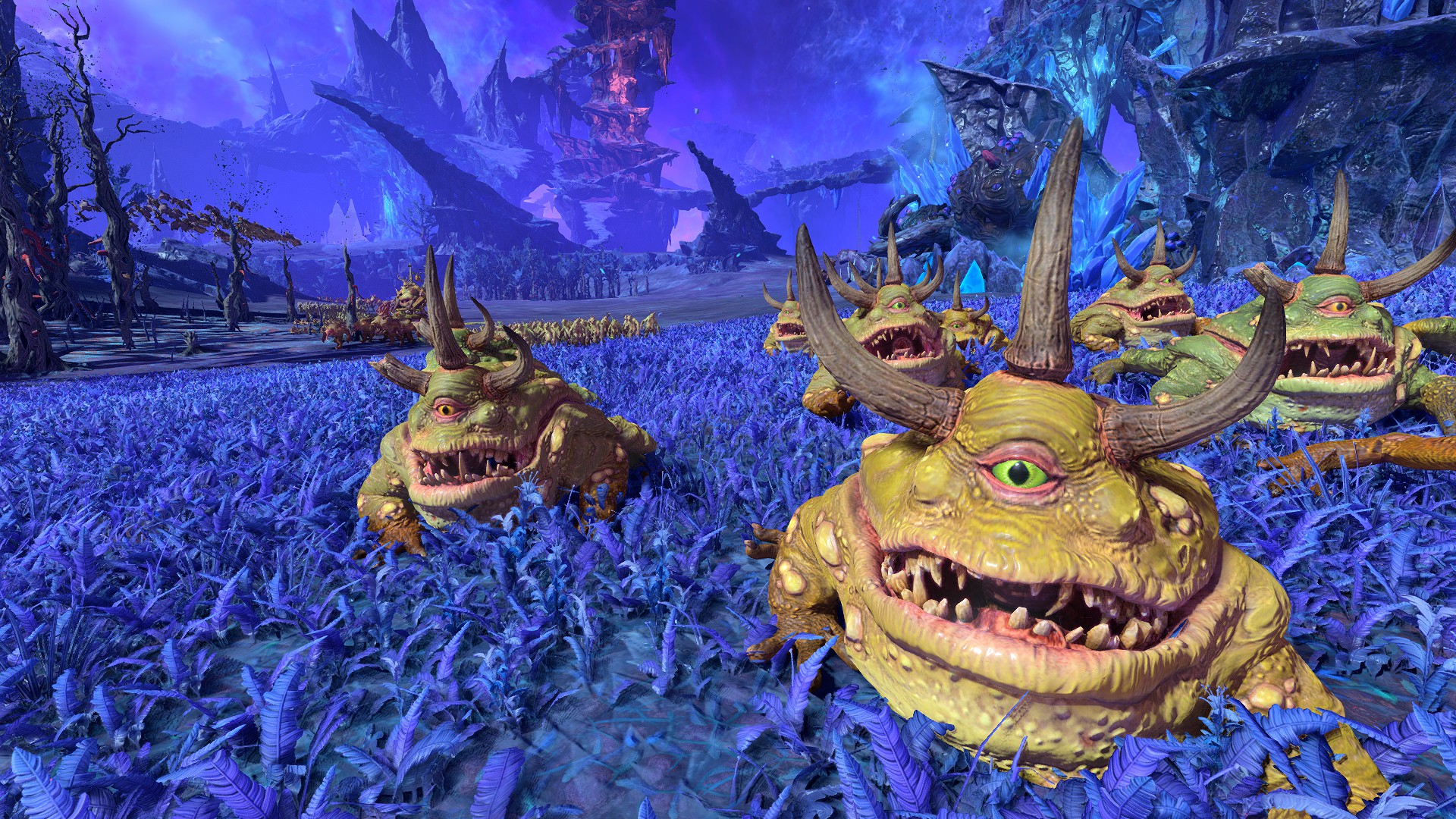 A group of Plague Toads in Total War: Warhammer 3