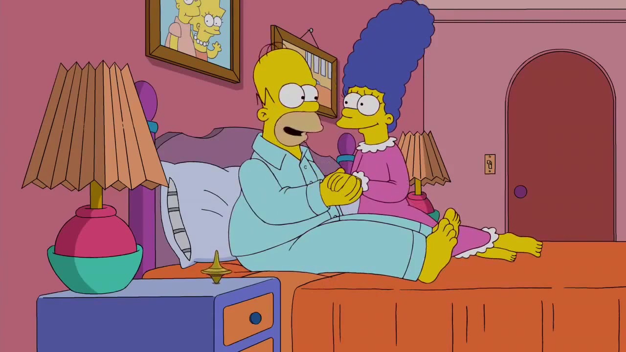 Homer et Marge au lit