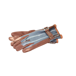 A pair of leather trimmed gardening gloves