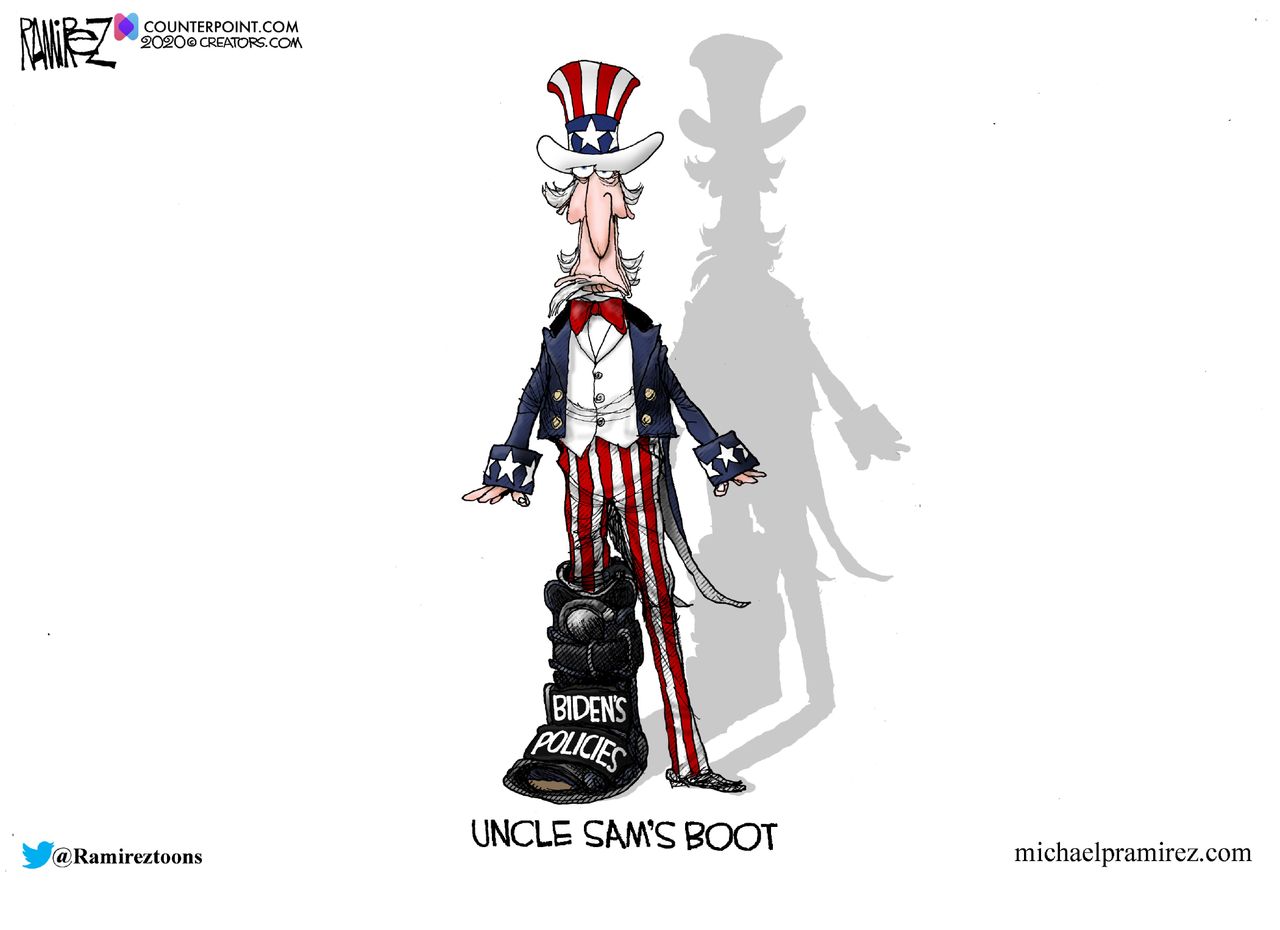 Political Cartoon U.S. Biden policies