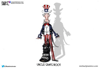 Political Cartoon U.S. Biden policies