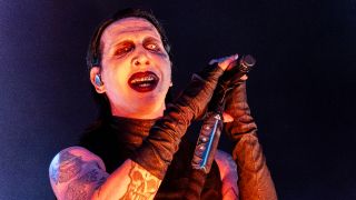 Marilyn Manson grimacing on stage