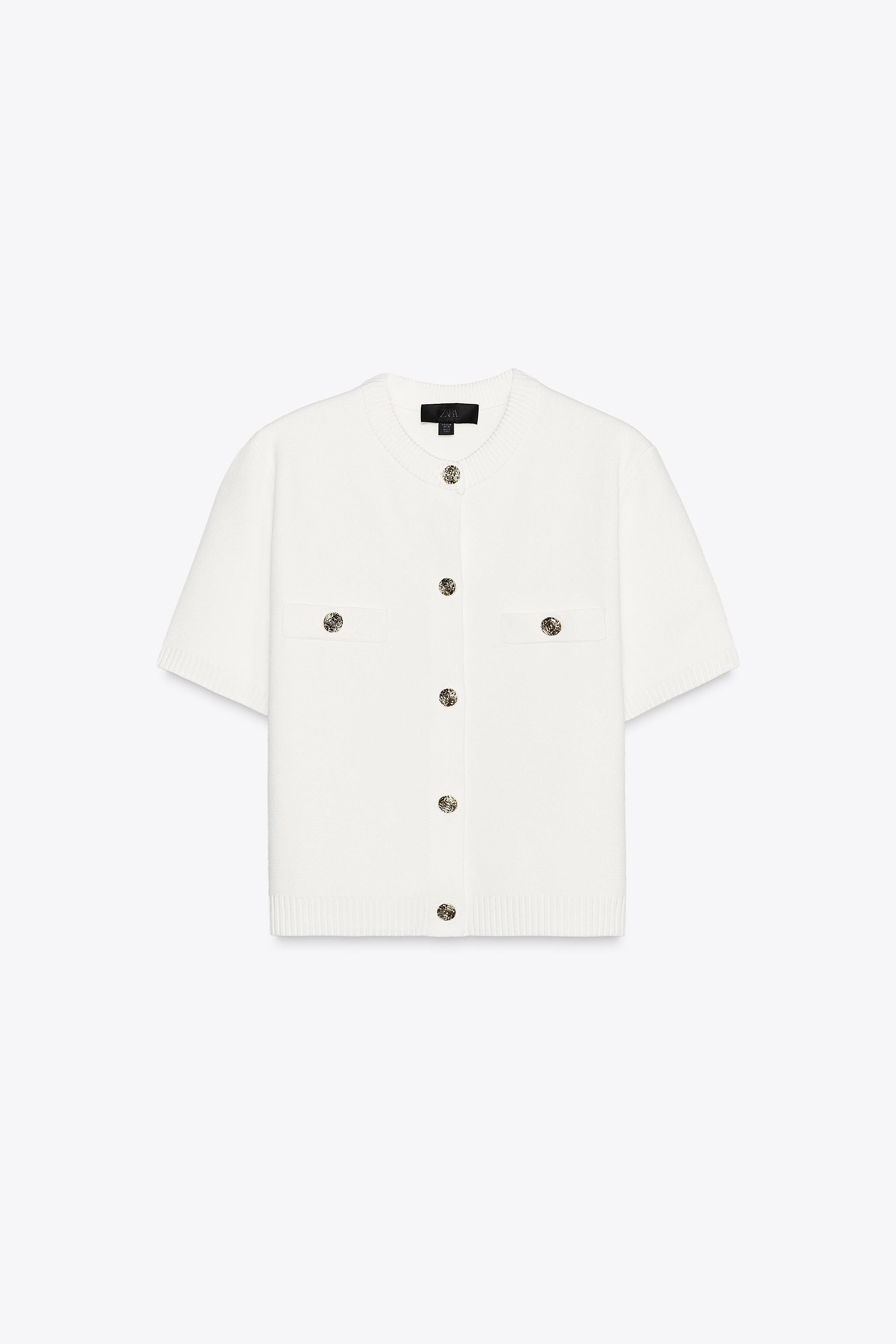 ZARA, Short Sleeve Knit Cardigan