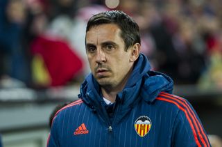 Valencia coach Gary Neville ahead of a game against Athletic Club in March 2016.