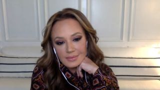 Leah Remini having a cheeky moment with the hosts on Daily Beast Live