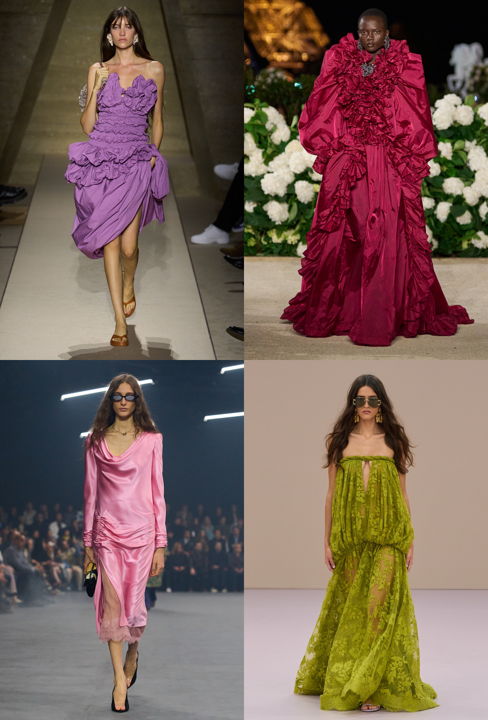 Collage of models from Paris Fashion Week