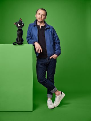 Simon Pegg with his Scottish cat Bob.