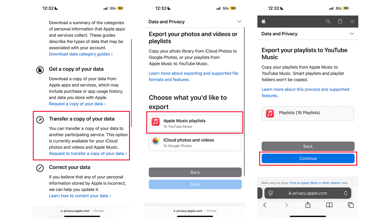 Transferring Apple Music playlists to YouTube Music