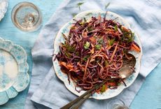 Homemade red cabbage coleslaw