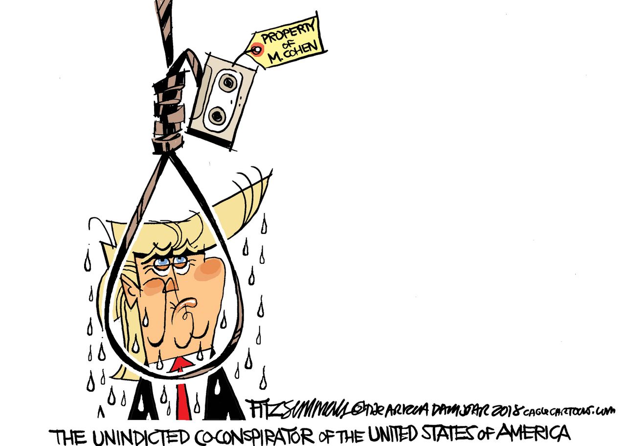 Political cartoon U.S. Trump Michael Cohen guilty