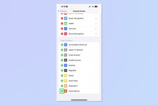 A screenshot showing the steps required to edit Control Center on iPhone