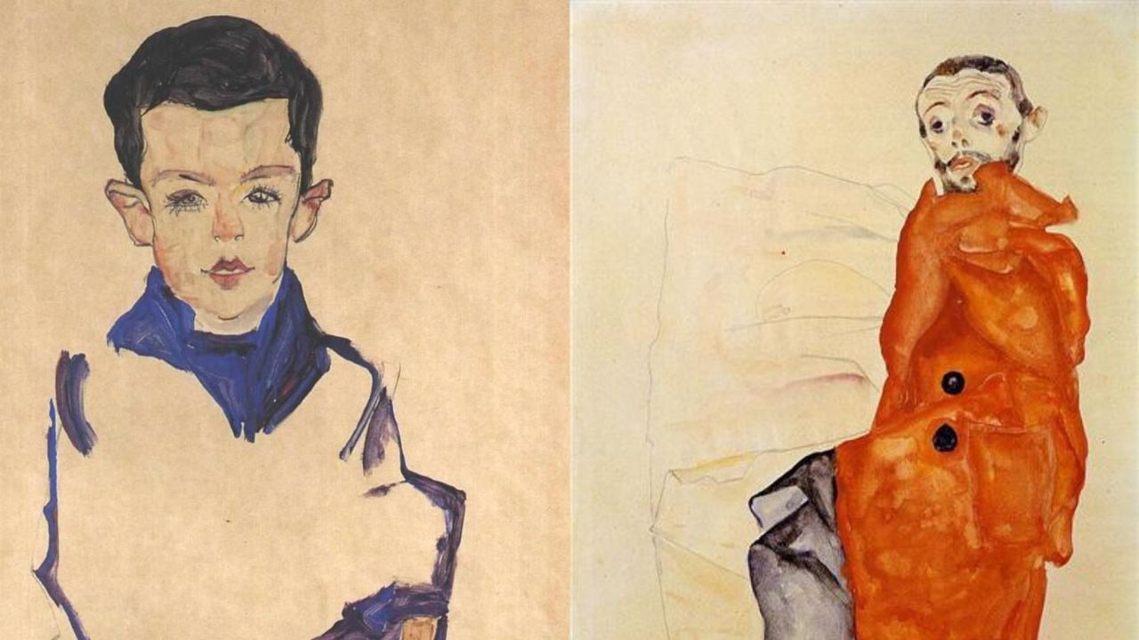 &#039;Portrait of a Boy&#039; and &#039;I Love Antithesis&#039; by Egon Schiele 