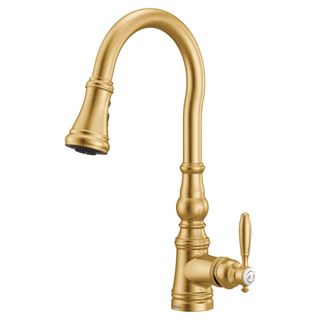 Victorian style gold effect kitchen faucet 