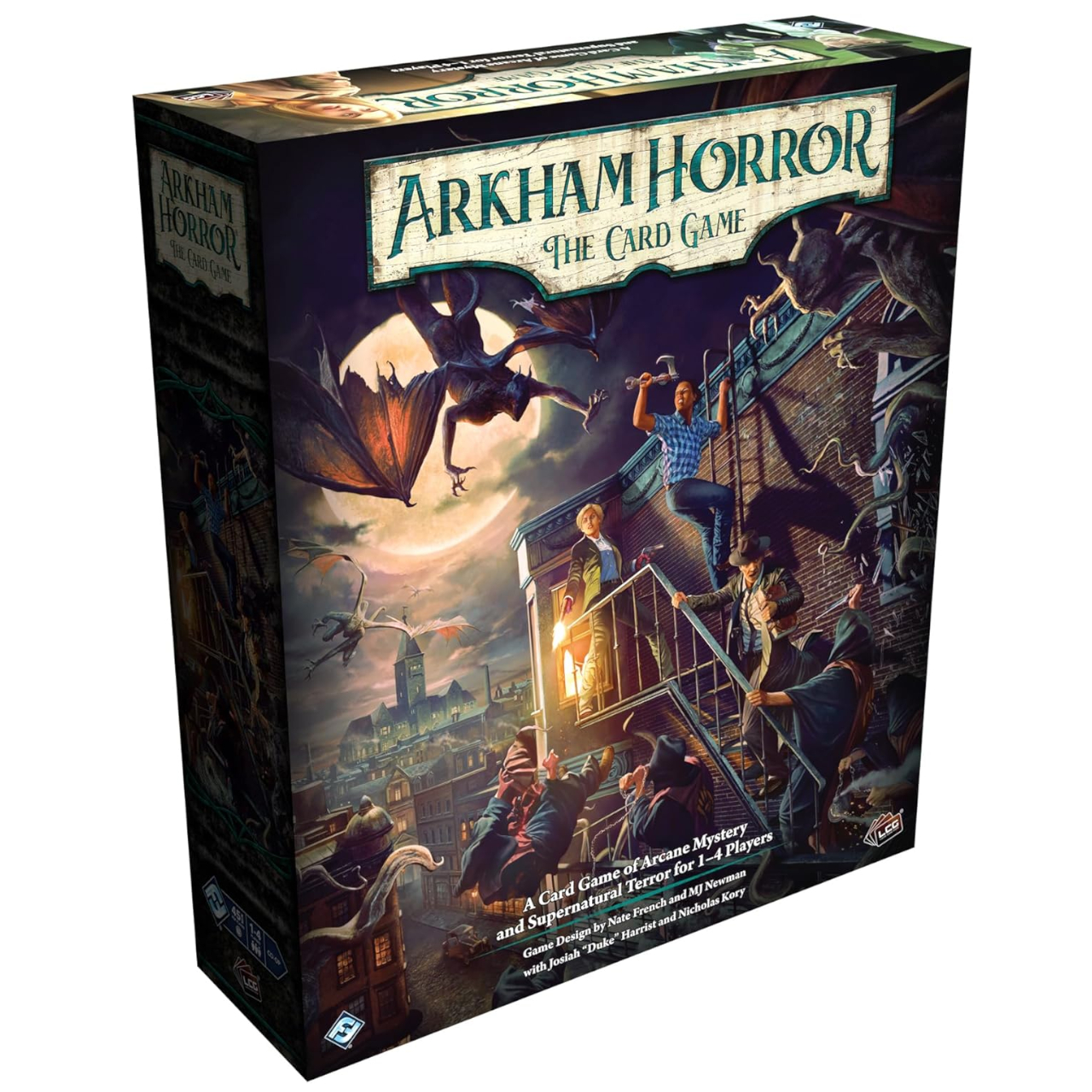 Arkham Horror: The Card Game Second Edition box on a plain background