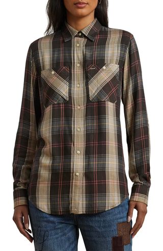 Plaid Button-Up Shirt