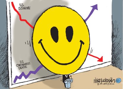 Political Cartoon U.S. Mike Pence economy covid