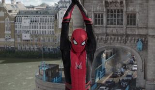 Spider-Man: Far From Home Spidey swings from the Tower Bridge