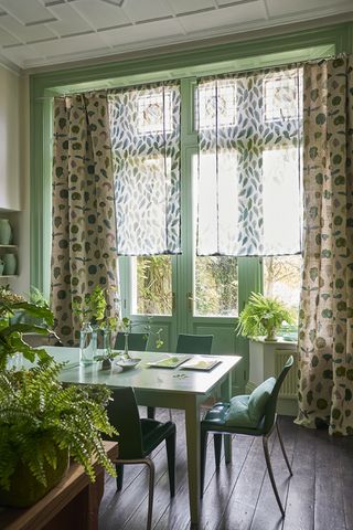 Green dining room - monochromatic color schemes