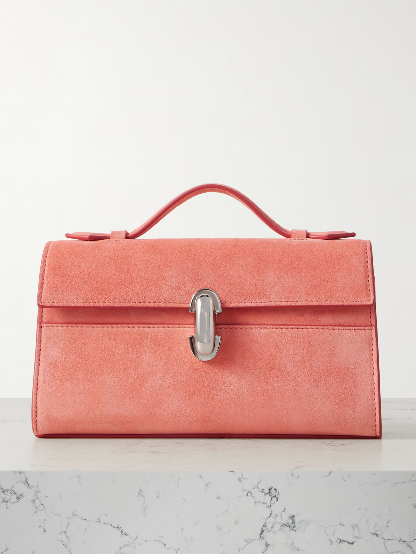 Savette pink suede handbag