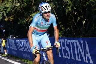 Vincenzo Nibali (Astana) gets over the last two climbs of the day solo to win Il Lombardia