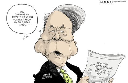 Editorial Cartoon U.S. Wayne LaPierre NRA lawsuits