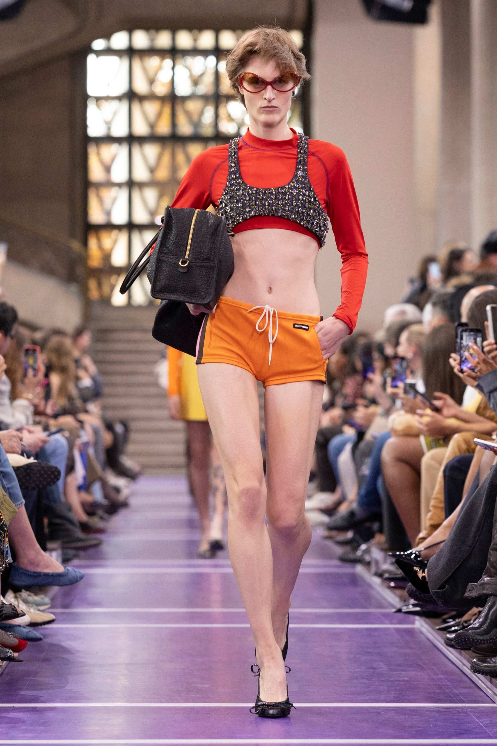 Miu Miu S/S 27 runway- sports bra trend