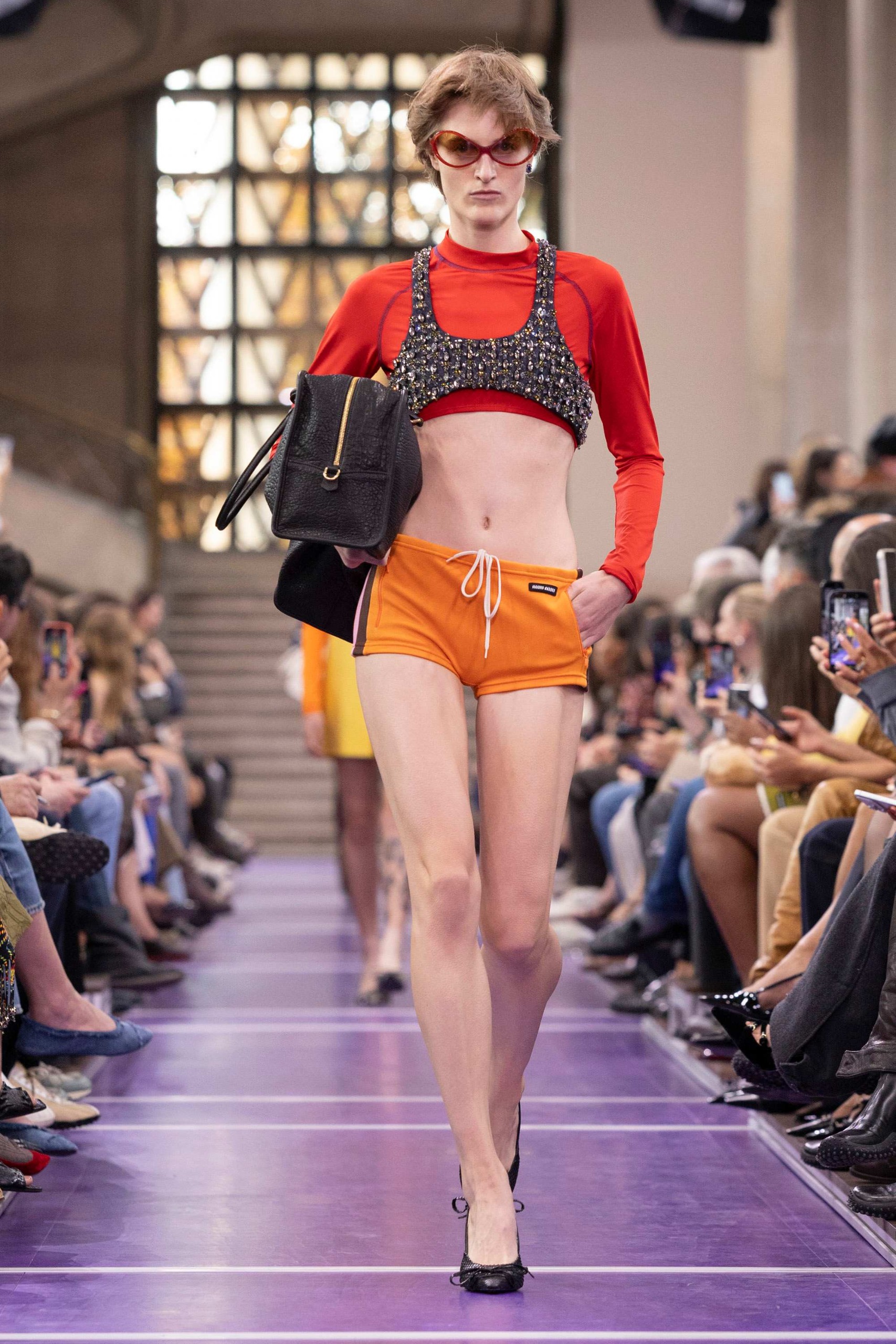 Miu Miu S/S 27 runway- sports bra trend